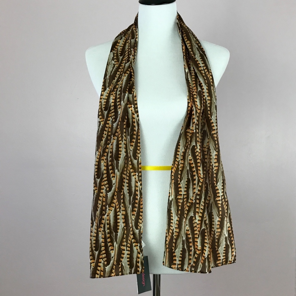 Echo Design 100% Silk Scarf Feathers Print Design
